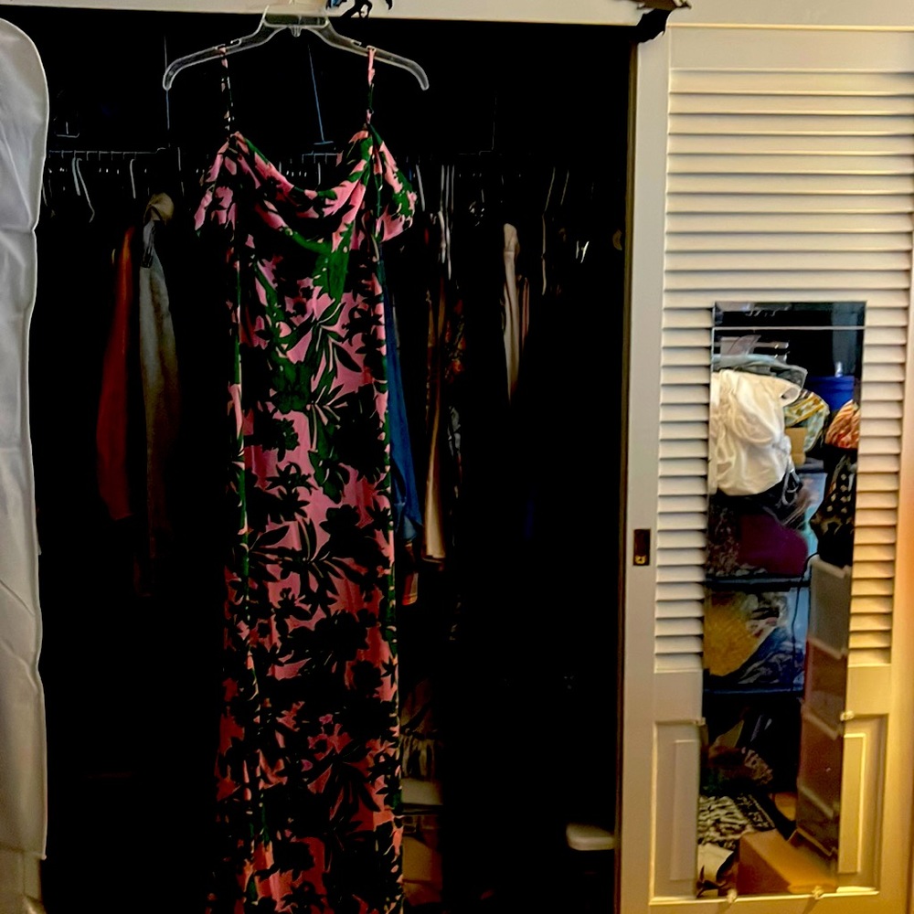 Club London off shoulder maxi dress